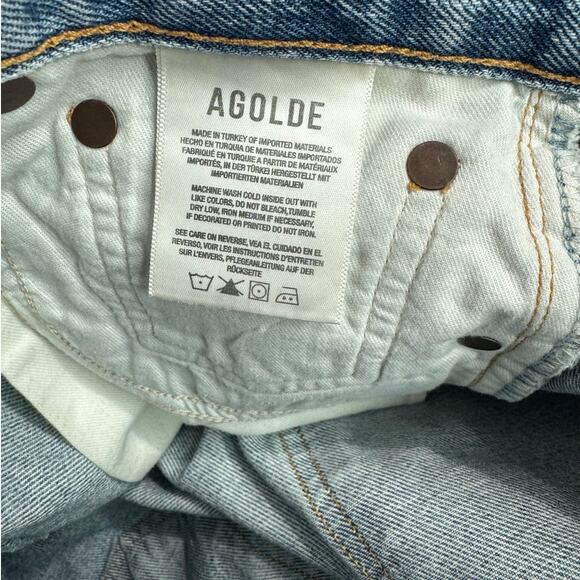 AGOLDE '90s Pinch Waist Ripped High Waist Straight Leg Jeans 25 NEW - Picture 6 of 6